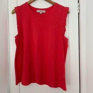LOFT Women's Coral Sleeveless Top. Size large